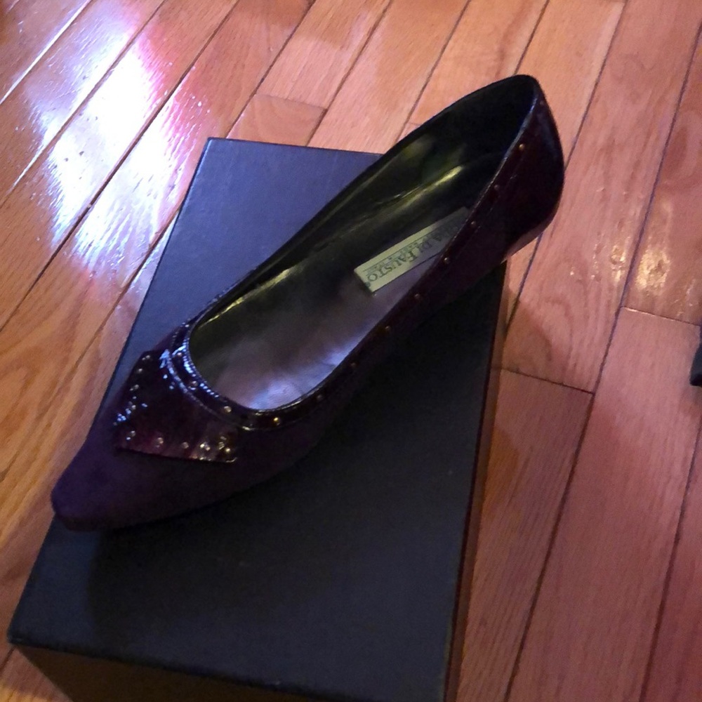 Moda Di Fausto Purple Suede Flats